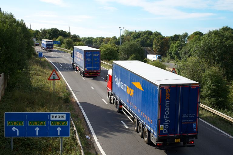 Road frieght trucks on road